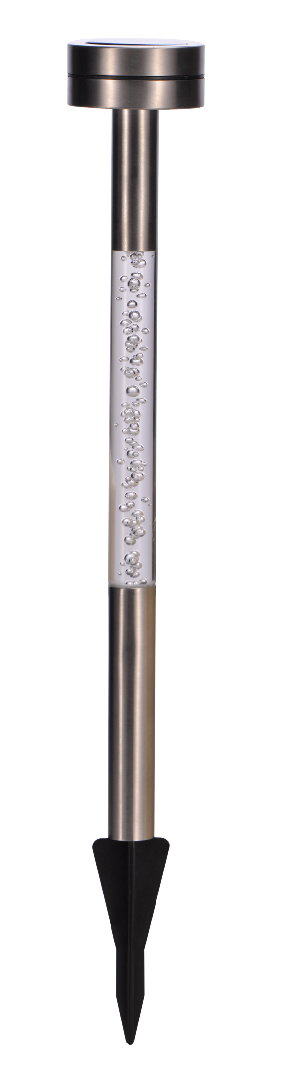 Solarlampe aus Edelstahl, mit Acrylsäule