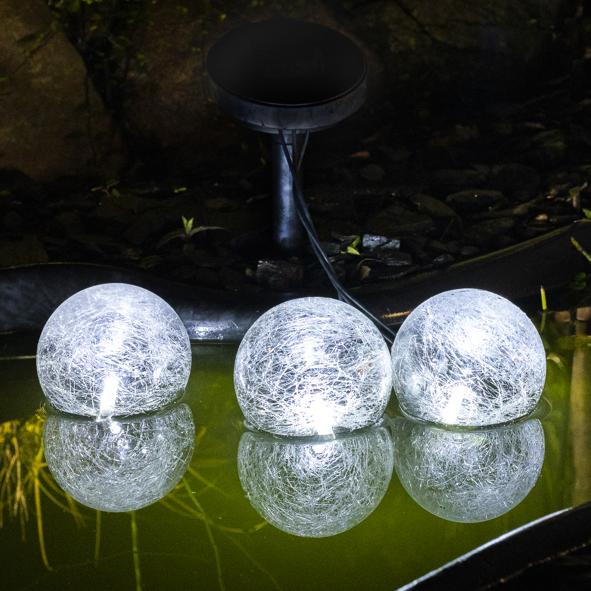 Solar-Teichlampe, 3er Set