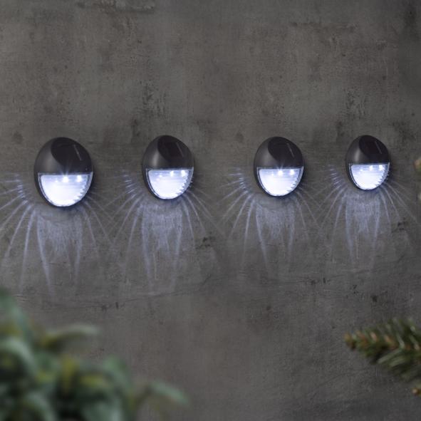 LED Solar-Wandleuchten, 4er Set