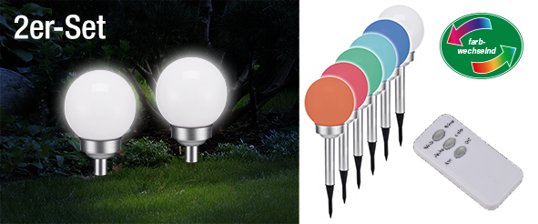 LED Solar-Kugellampen 2-er Set