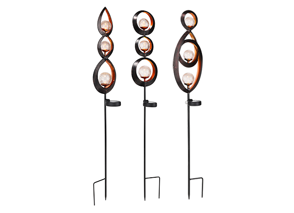 Solar Metall Gartenstecker in 3 Designs