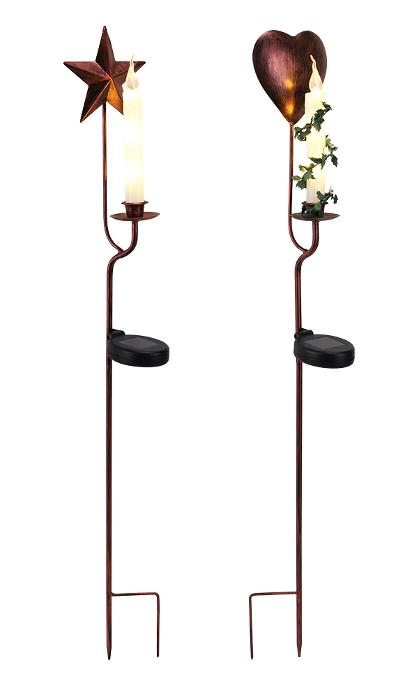 Solar Gartenstecker Herz & Stern