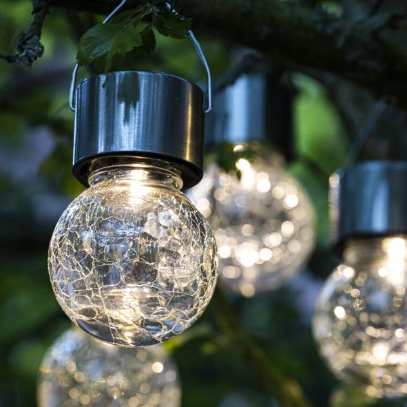 Solar Hängelampe aus Edelstahl