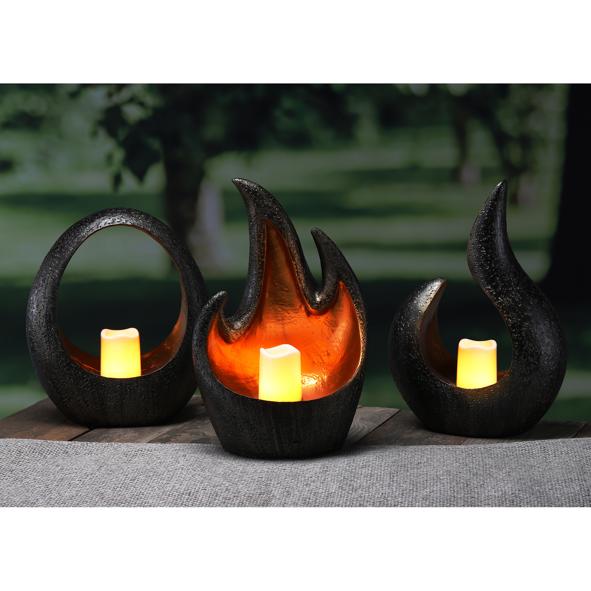 Solar Tischleuchte mit Kerze