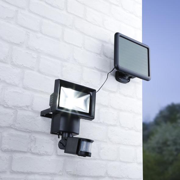 COB LED Solar- Außenstrahler,schwarz