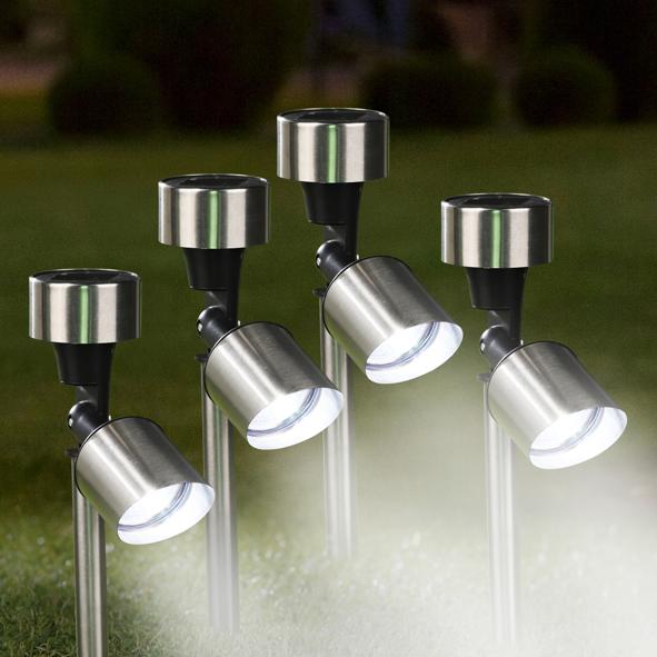 Edelstahl Solar Strahler 4er Set