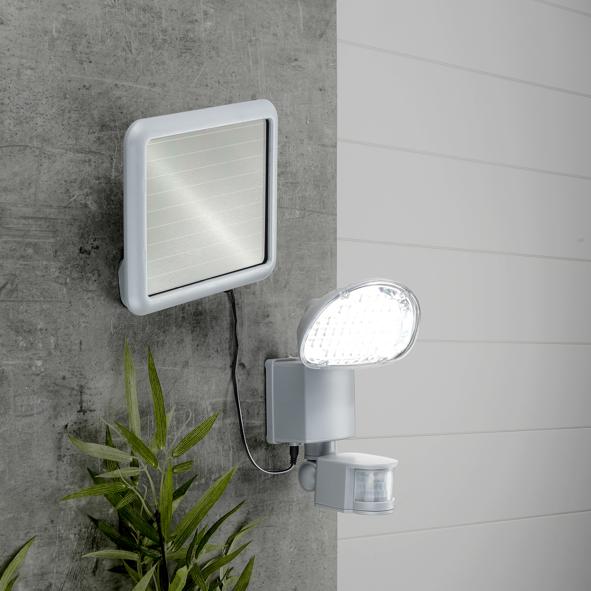 LED Solar-Außenstrahler, silber