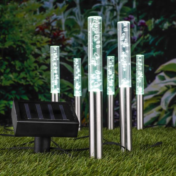 LED Solar 6er Lampenset Bubbles