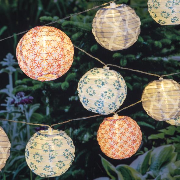 Solar-Lichterkette mit 10 Lampions