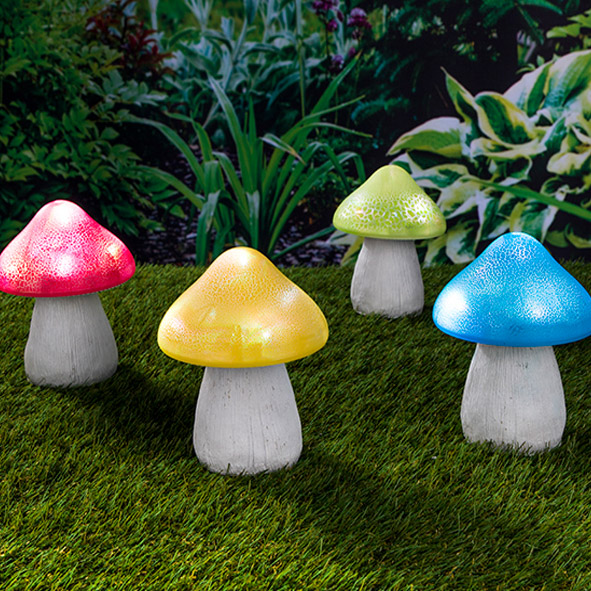 LED Solar Pilz mit Farbwechsel