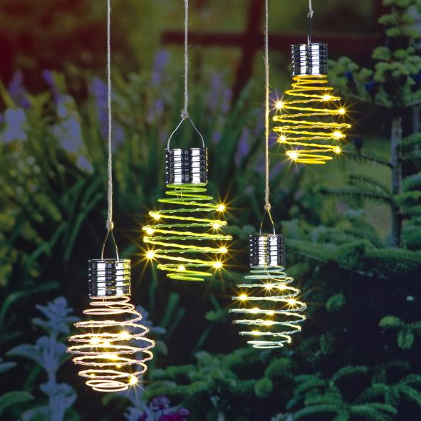 LED Solar Hängelampe Spirale