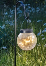 Edelstahl Gartenstecker Glaskugellampe