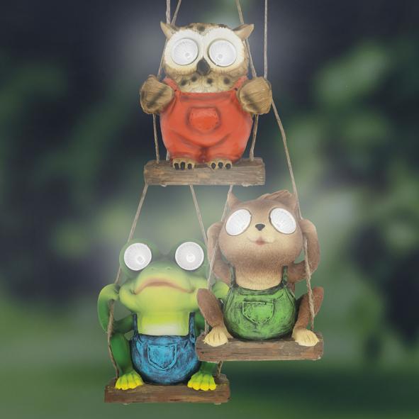 Solartiere auf Schaukel, 3-fach sortiert