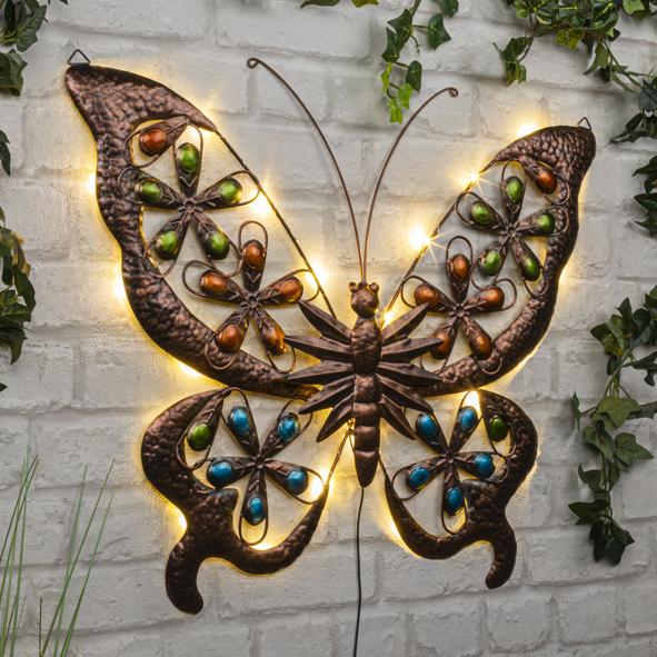 Schmetterling,LED,Solar, Wandlicht