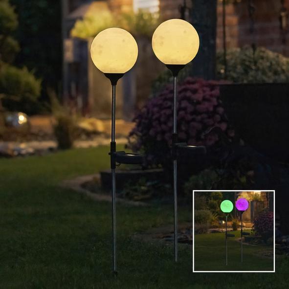 LED Solar Gartenstecker "Mond"