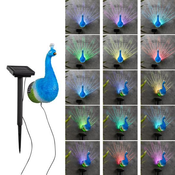 LED Solar Wandleuchte "Pfau"