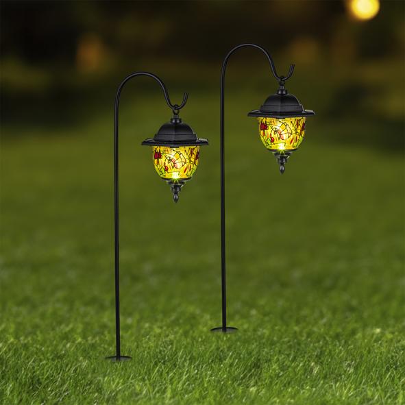 LED Solar Gartenstecker, 2er Set