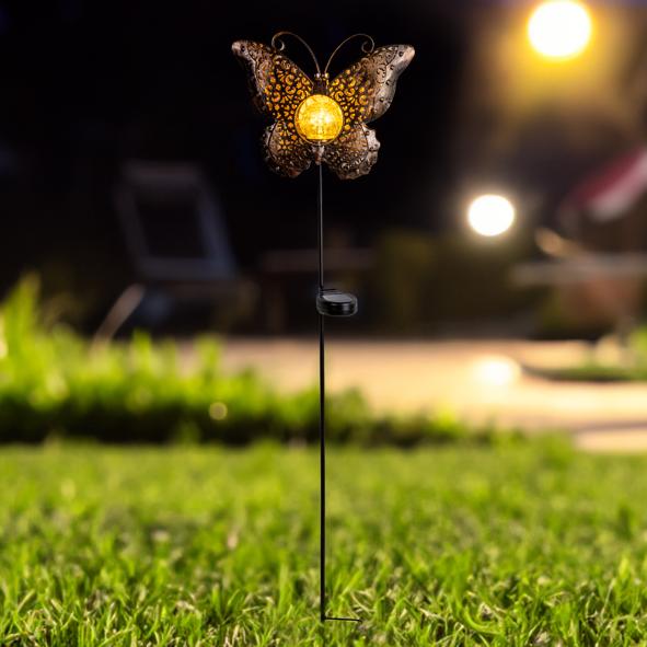 LED Solar-Gartenstecker Schmetterling