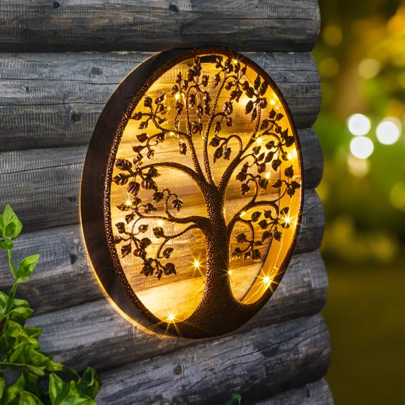 LED Solar-Wanddeko Baumsilhouette