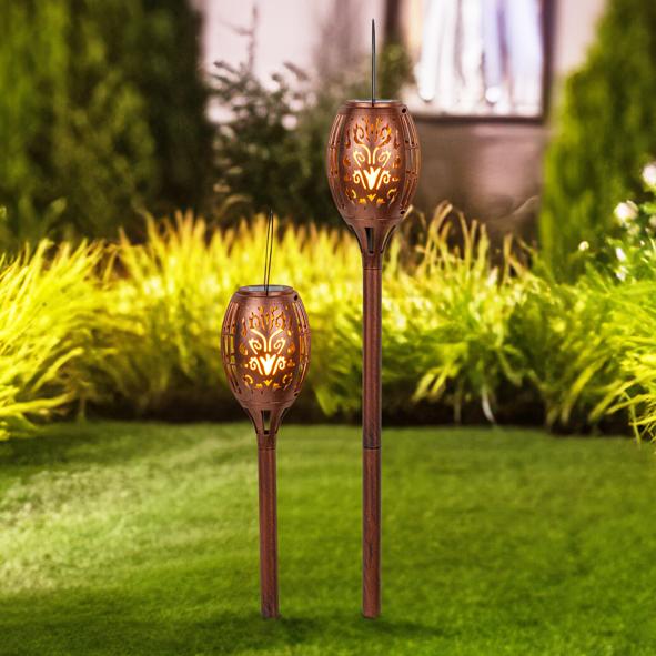 LED Solar-Gartenlampe 2er Set