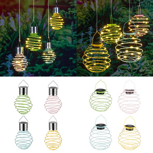 Mischkarton LED-Solar Hängelampen Spirale