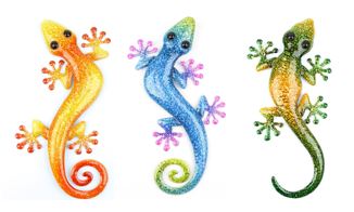 Wanddekoration Geckos im 3er Set