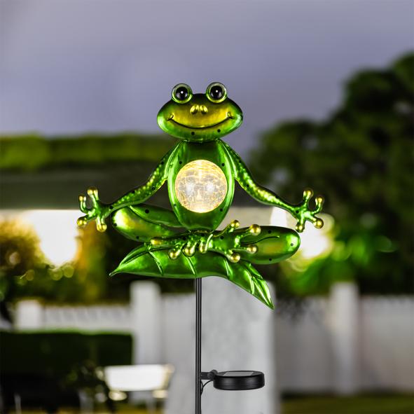 LED Solar Gartenstecker Frosch