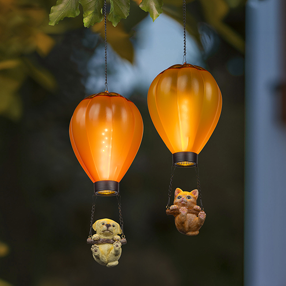 LED Solarleuchte Heißluftballon, 2er Set