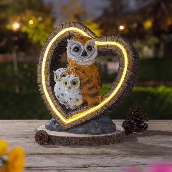 Gartendekoration "Eule" mit LED Beleuchtung