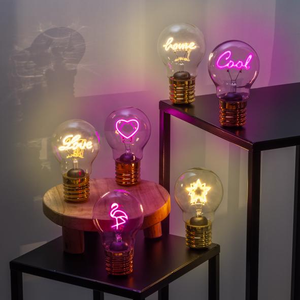 LED Glühbirne mit verschiedenen Motiven