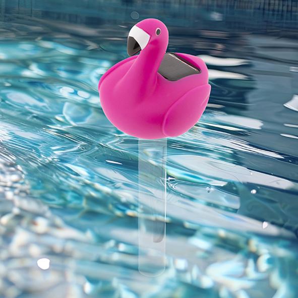Solarbetriebener Thermometer Flamingo