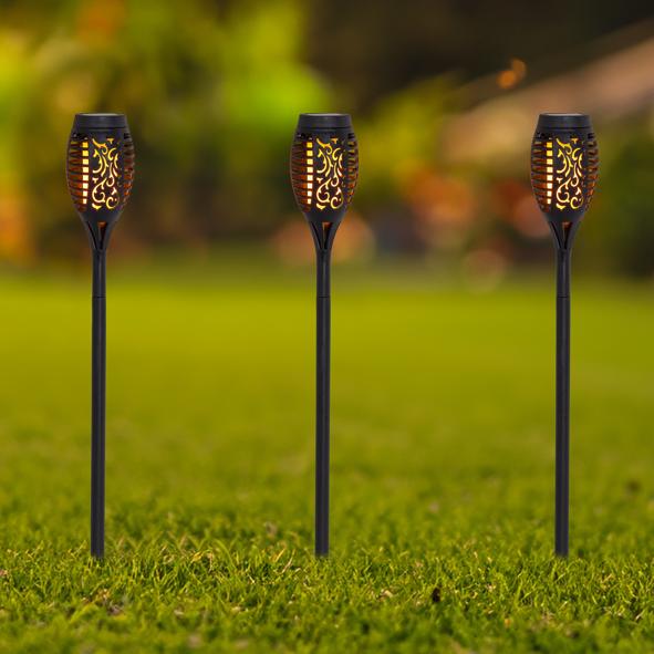 LED Solar Flammenfackel im Display