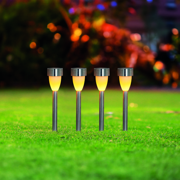 LED Solar Lampe mit Flammeneffekt