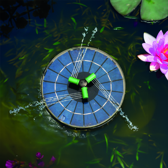 Solar Springbrunnen mit farbigen LEDs