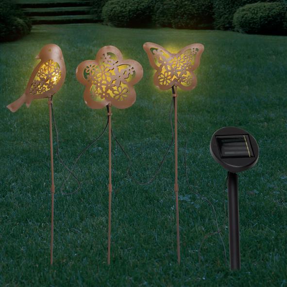 LED-Solar-Gartenstecker Set