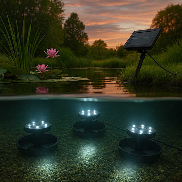 LED Solar Gartenteich Strahler -Set