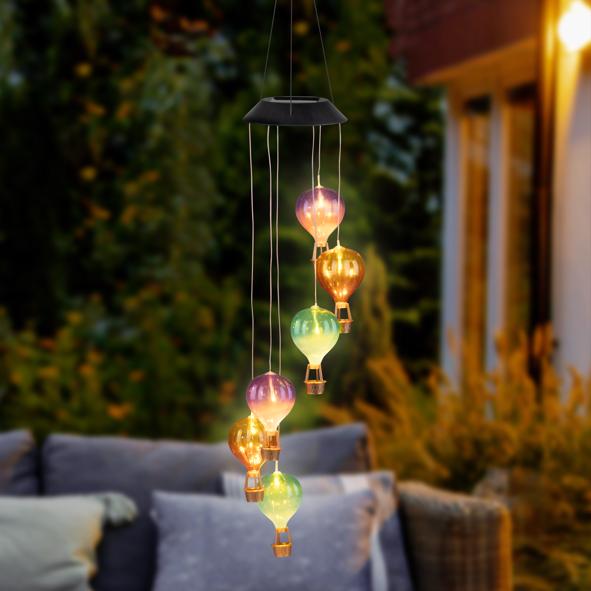 LED Solar Windspiel Heißluftballon
