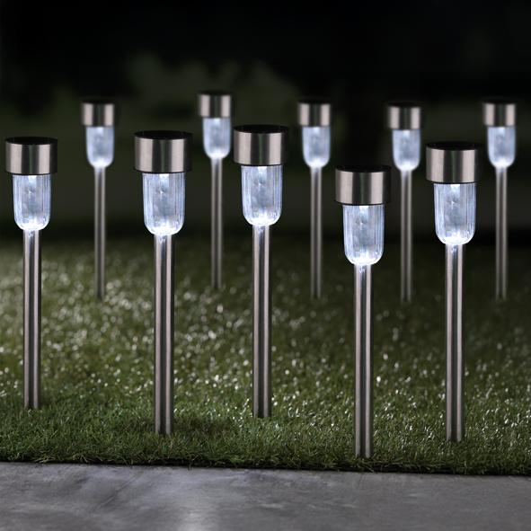 Solarlampe mit Erdspieß, im 10er Set