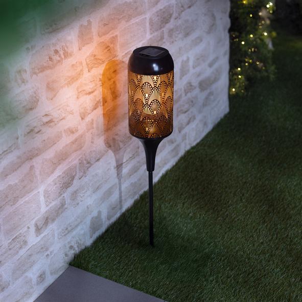 LED Solar Gartenstecker mit Flammeneffekt