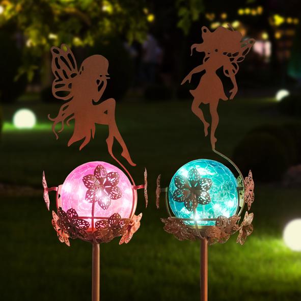 Metall Gartenstecker mit Fee und