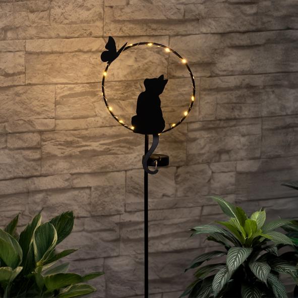 LED Solar Gartenstecker Katze, Höhe ca. 90 cm