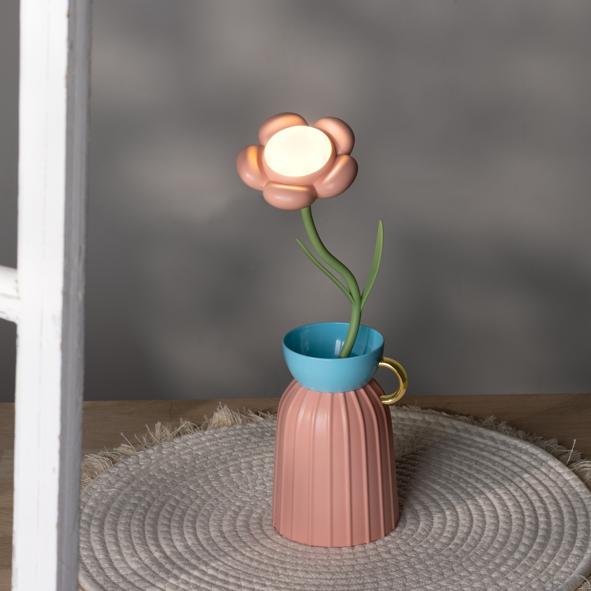 LED Tischleuchte Blume mit Vase