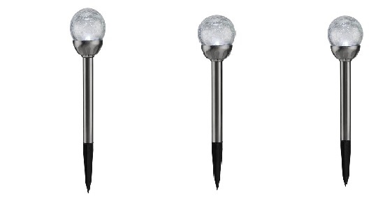 LED Crackle Solarlampe Ø11cm 3er Set