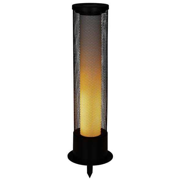 LED Solar Lichtsäule mit Flammeneffekt – Durchmesser 18cm, Höhe 60cm