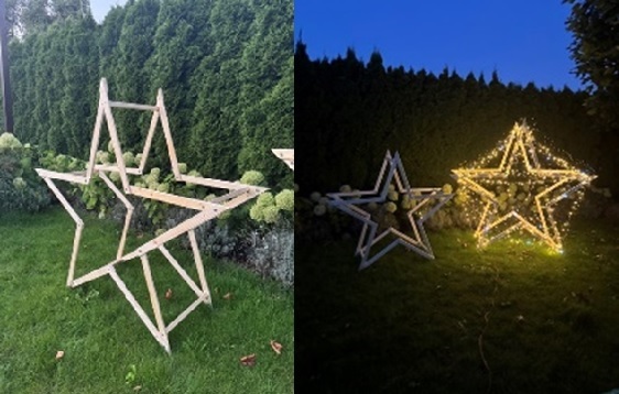 XL Holzstern aus Kiefernholz