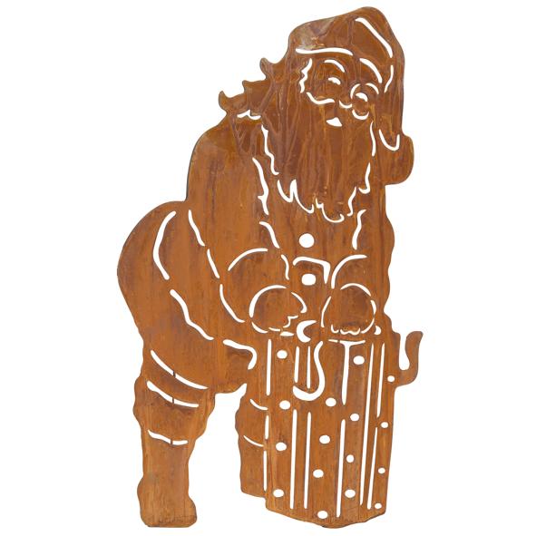 Gartenstecker Weihnachtsmann Silhouette