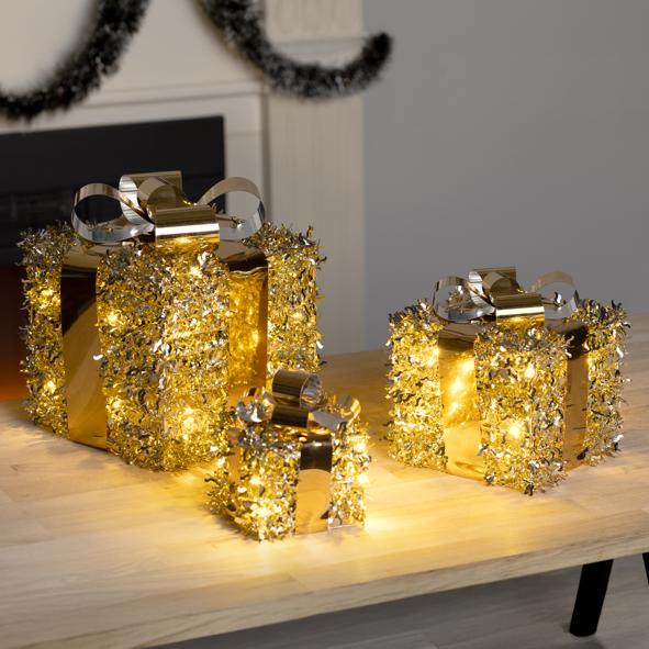 3er Set LED Geschenkboxen