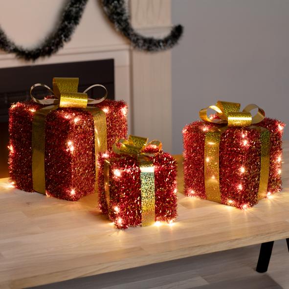 3er Set LED Geschenkboxen
