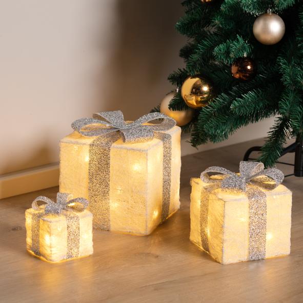 3er Set LED Geschenkboxen