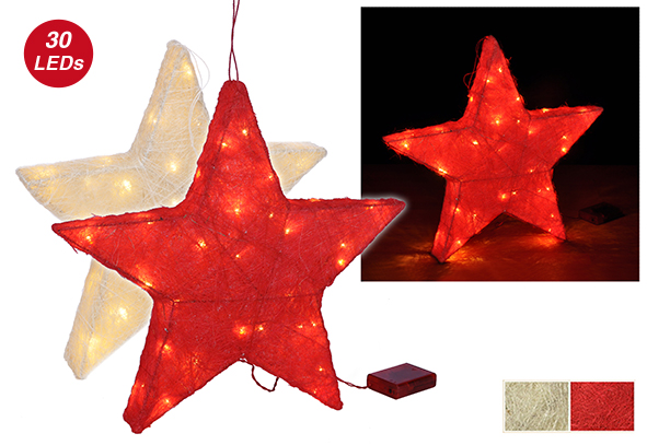 Sisalstern mit LED-Lichterkette